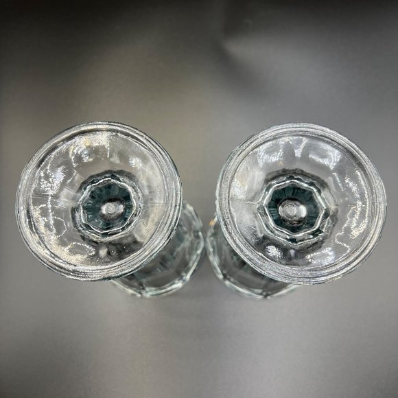 Set of 2 Heavy Glass Tulip Vintage Ice Cream Sundae Parfait Milkshake Glasses - Picture 5 of 8